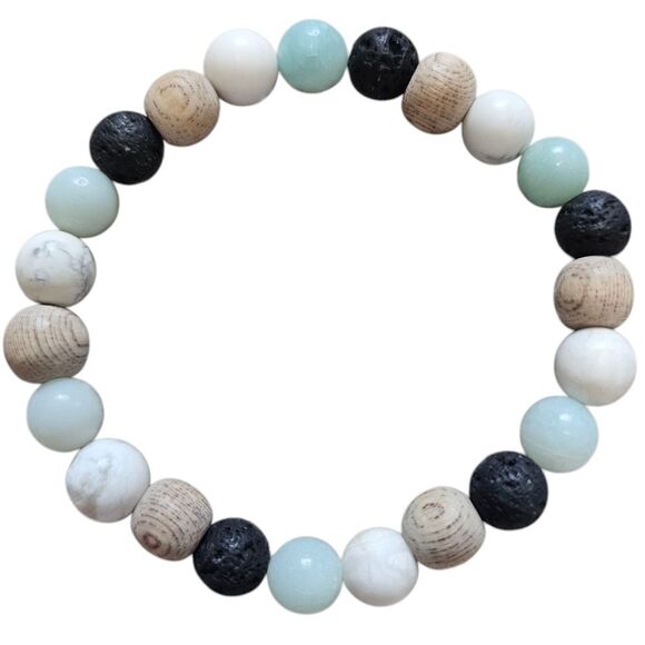 Reiki Bivei Natural Gem Healing Crystals 8mm Stretch Braclets, lot of 5. NEW! - Picture 2 of 6
